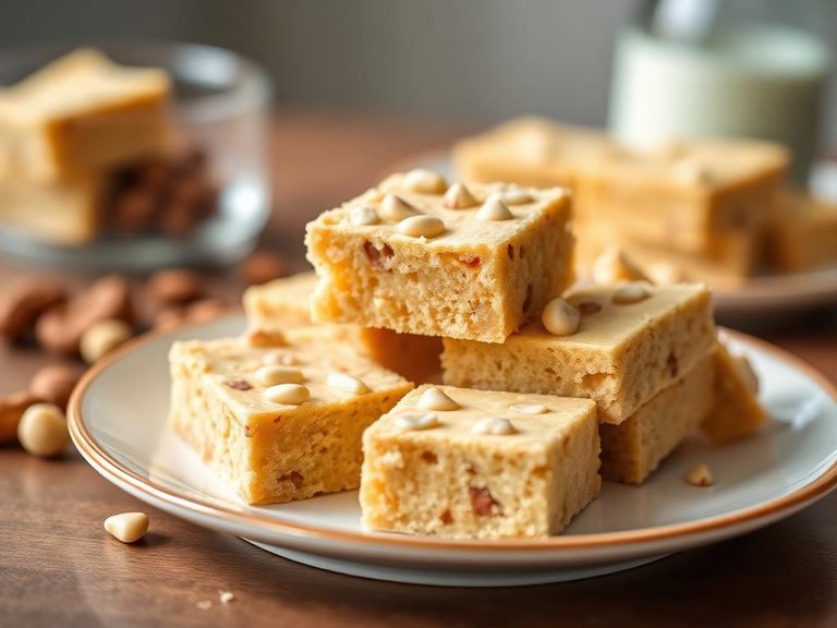 White chocolate macadamia nut blondies