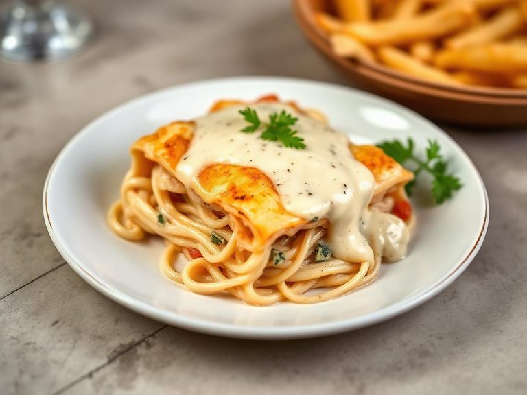 White Lasagna with Chicken and Alfredo