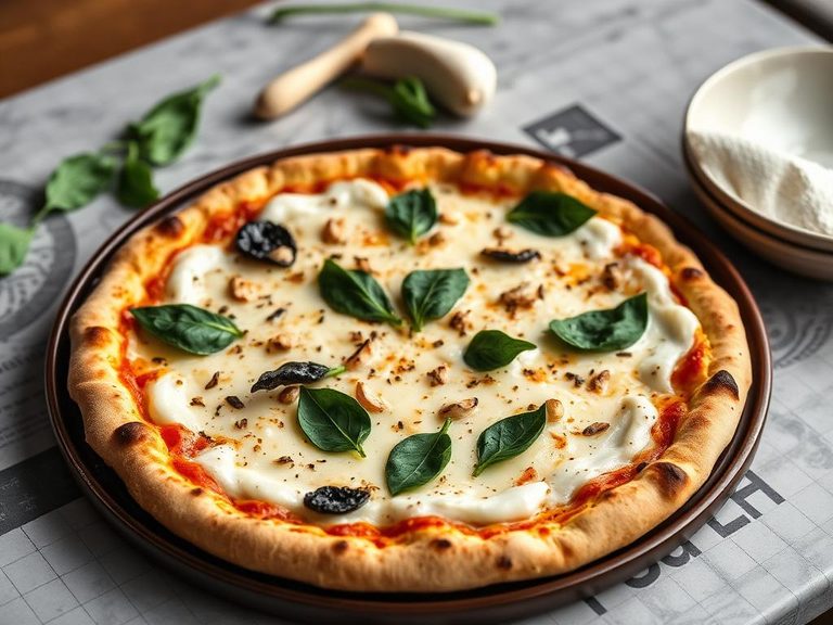 White Pizza with Spinach and Garlic