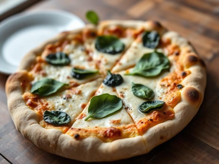 White Pizza with Spinach