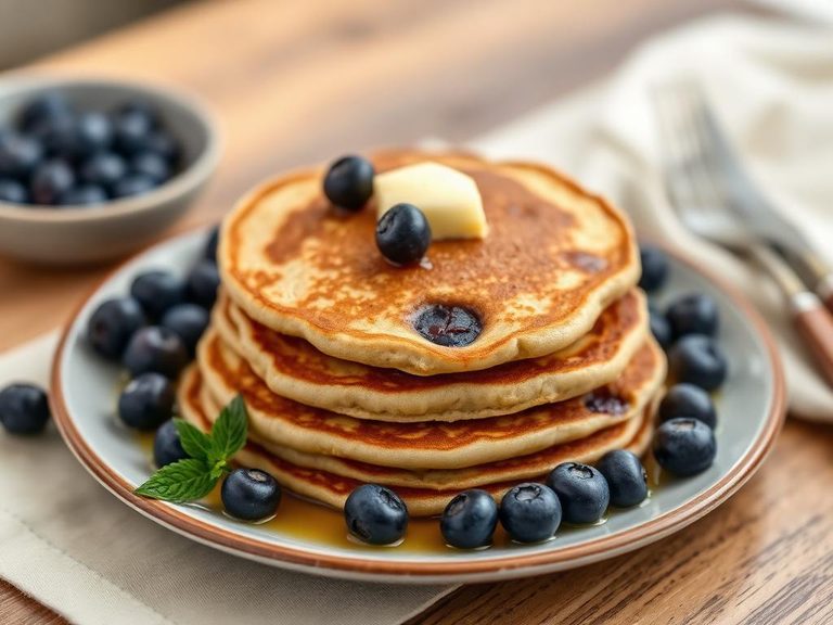 Whole-wheat blueberry pancakes