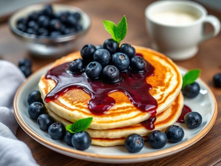 Wild blueberry pancakes