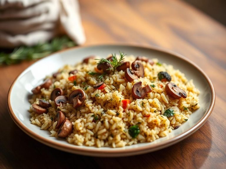 Wild Rice Pilaf with Mushrooms and Herbs