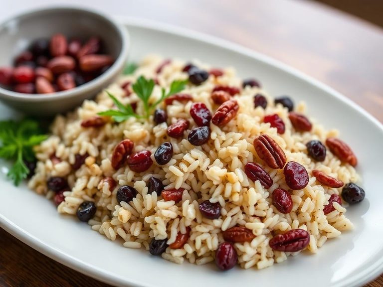 Wild Rice Salad with dried cranberries and pecans