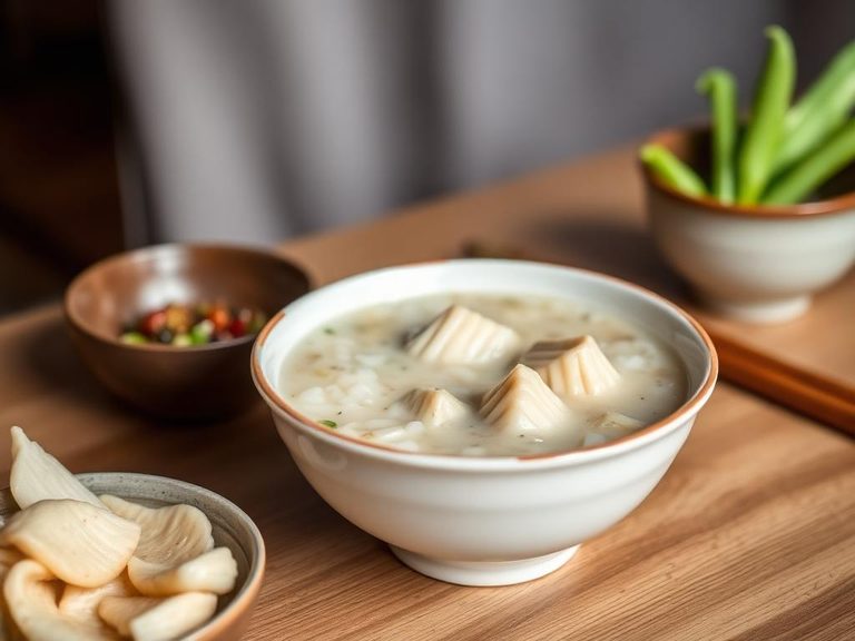 Yam congee (Asian rice porridge)