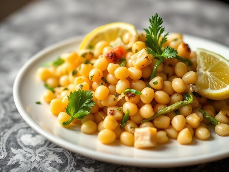 Yellow bean salad with lemon vinaigrette
