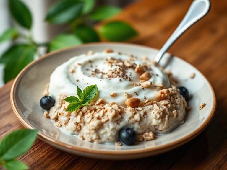 Yogurt and oatmeal blend