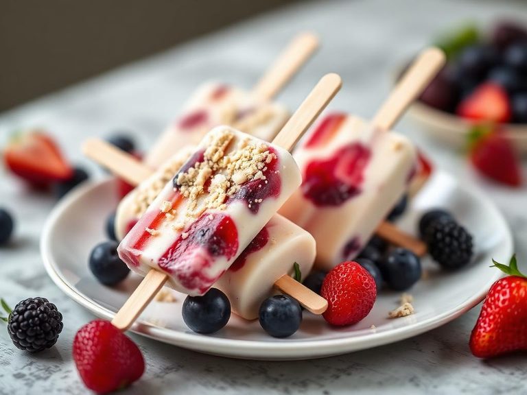 Yogurt-Crusted Fruit Pops
