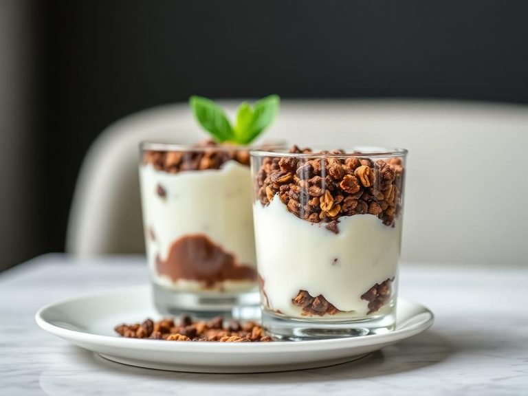 Yogurt Parfait with Chocolate Granola