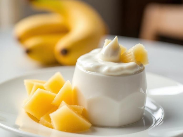 Yogurt with mashed banana