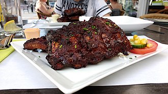 Pork, fresh, spareribs, separable lean and fat, raw