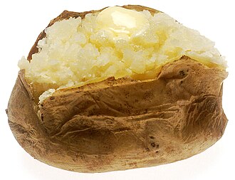 Potatoes, baked, flesh and skin, with salt