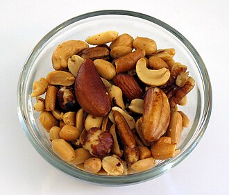 Nuts, mixed nuts, oil roasted, with peanuts, without salt added