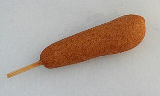 Corn dogs, frozen, prepared