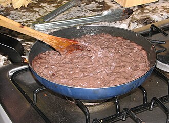 Refried beans, canned, vegetarian