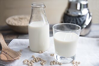 Soy milk, unsweetened, plain, shelf stable