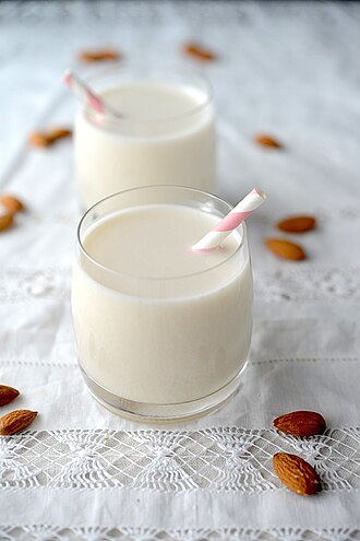 Almond milk, unsweetened, plain, shelf stable