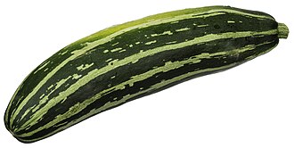 Squash, summer, green, zucchini, includes skin, raw