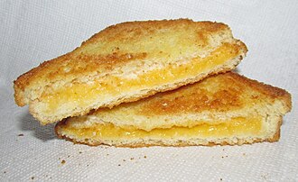 Grilled cheese sandwich, cheddar cheese, on wheat bread