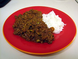 Stewed seasoned ground beef, Mexican style