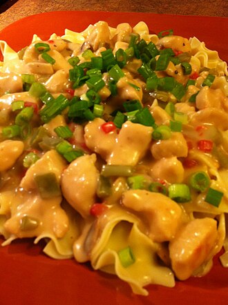 Chicken or turkey, rice, and vegetables excluding carrots, broccoli, and dark-green leafy; gravy