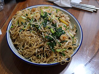 Chow mein or chop suey, NS as to type of meat, with noodles