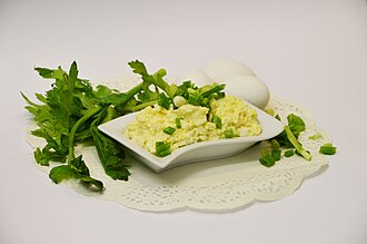 Egg salad sandwich on white