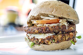 Veggie burger, on bun