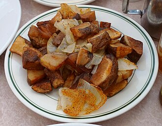 Potato, home fries, from restaurant / fast food