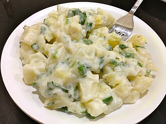 Potato salad with egg, from restaurant