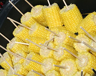 Corn, cooked, from restaurant
