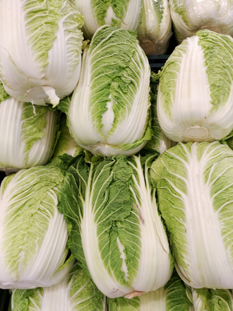 Cabbage, napa, leaf, destemmed, raw