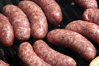 Sausage, Italian, pork, mild, cooked, pan-fried